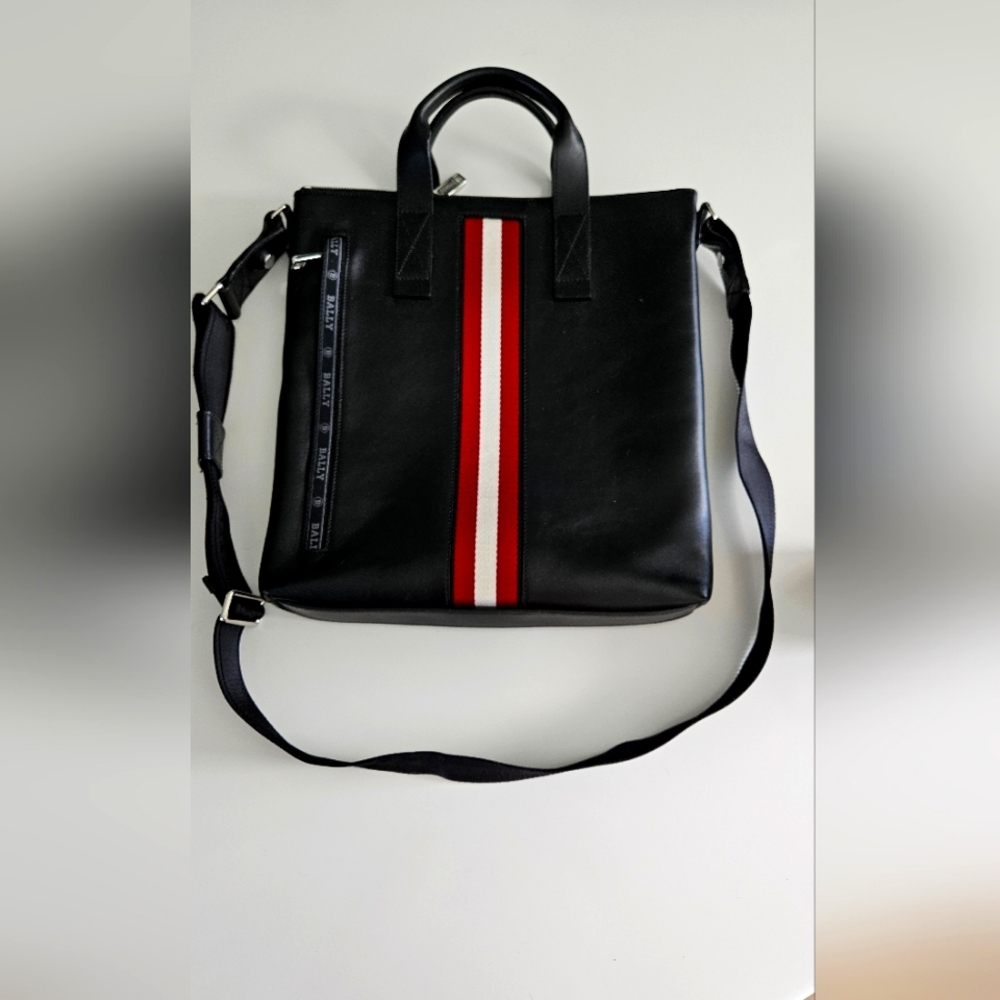 Bally High Point Collection Leather Stripe Tote.